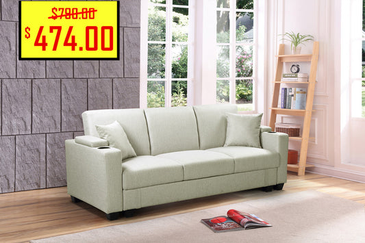 Sofabed with Ottoman Storage Compartment with Cup Holder ZY-973