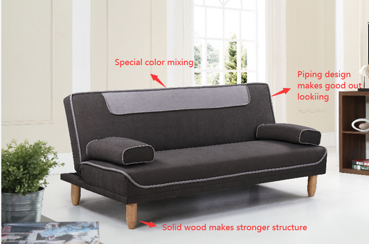 3 Seater Sofabed 2 Color with Piping Design Solid Wood Base ZY-2031